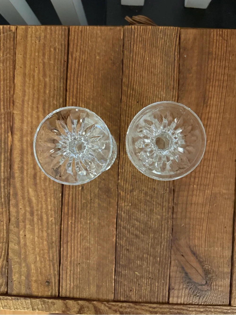 Pair of Vintage Clear Pressed Glass Goblets